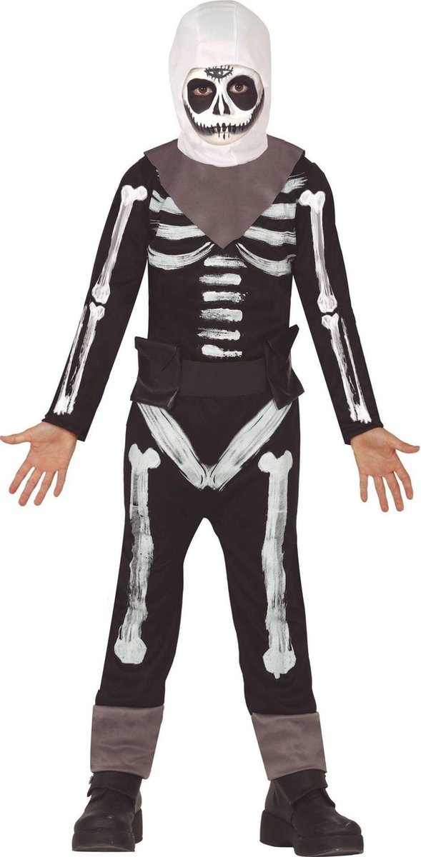 Zwart/wit skelet verkleedpak/kostuum voor kinderen - Halloweenoutfits voor jongens/meisjes 122/134