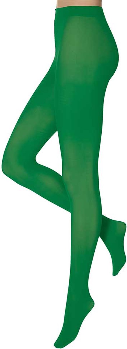 Apollo - Dames Feest panty - Joly Groen - 60 Denier - Maat L/XL - Neon Legging - Leggings - Legging carnaval - Carnavalskleding