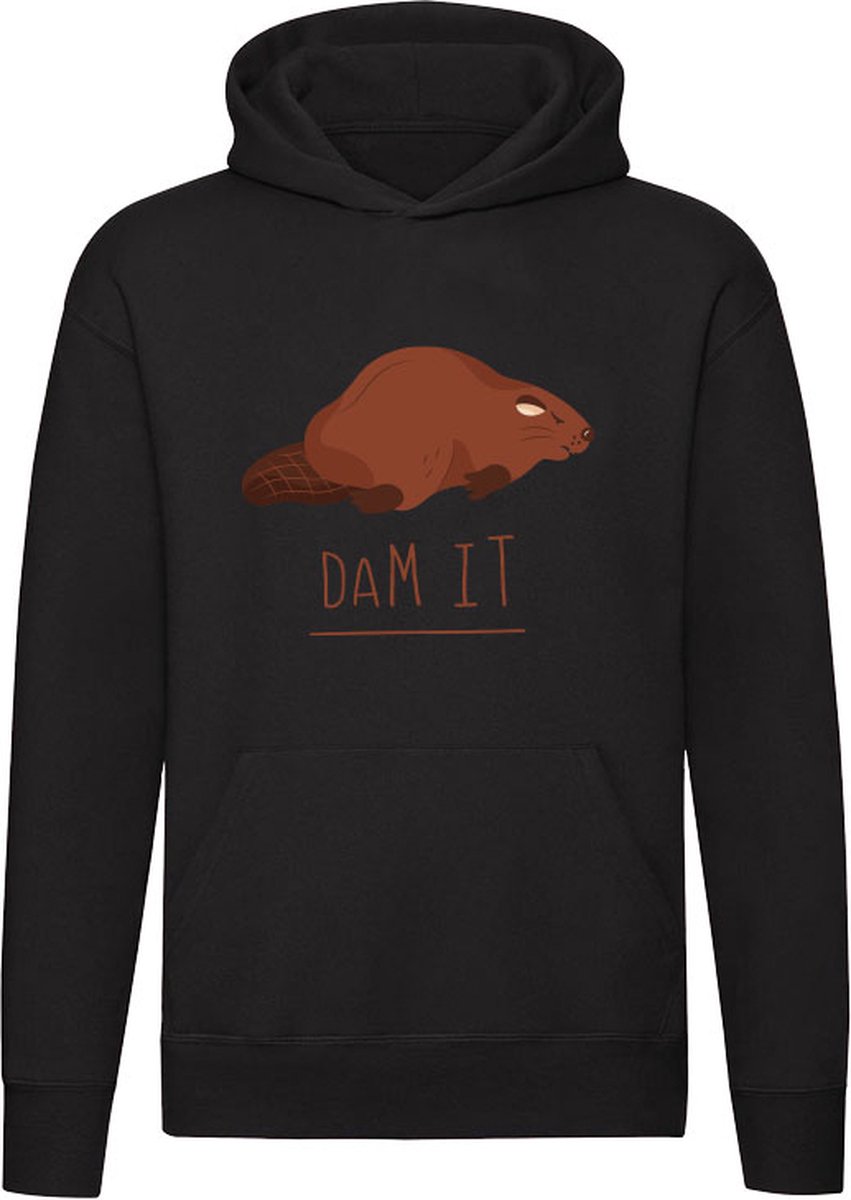 Bever Dam it Hoodie - knaagdier - woordspeling - dieren - taal - engels - humor - grappig