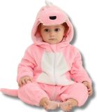 BoefieBoef Dieren Baby Onesie Peuter Pyjama Kinderen 6 maanden tot 2 jaar - Kerst - Verkleedpak met Luierrits - Voor Carnaval, Halloween, Kraamcadeau - Flanel - Romper - Boxpak - Jongens - Meisjes - Kruippak - Winterpak - Dinosaurus - Roze Wit