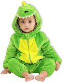 BoefieBoef Dieren Baby Onesie Peuter Pyjama Kinderen 6 maanden tot 2 jaar - Kerst - Verkleedpak met Luierrits - Voor Carnaval, Halloween, Kraamcadeau - Flanel - Romper - Boxpak - Jongens - Meisjes - Kruippak - Winterpak - Dinosaurus - Gras Groen