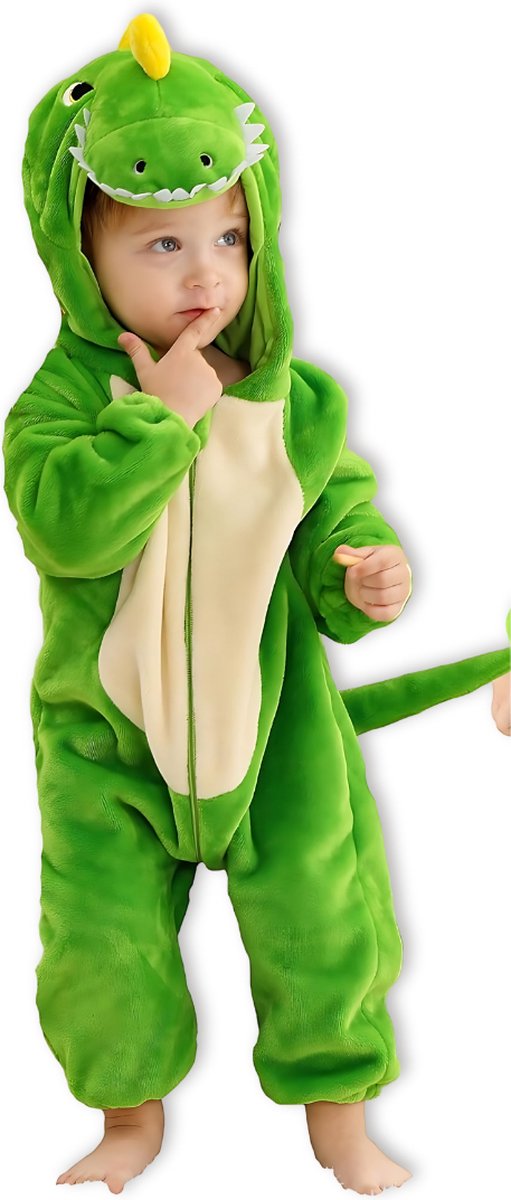 BoefieBoef Dieren Kleuter Onesie Peuter Pyjama Kinderen 2 tot 4 jaar - Verkleedpak met Luierrits - Voor Carnaval Halloween - Cadeau tip - Superzacht Flanel - Baby Kerst - Boxpak - Jongen - Meisje - Kruippak - Winterpak - Alligator - groen - krokodil