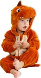 BoefieBoef Dieren Kleuter Onesie Peuter Pyjama Kinderen 2 tot 4 jaar - Verkleedpak met Luierrits - Voor Carnaval Halloween - Cadeau tip - Superzacht Flanel - Baby Kerst - Boxpak - Jongen - Meisje - Kruippak - Winterpak - Dinosaurus - Bruin