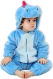 BoefieBoef Dieren Kleuter Onesie Peuter Pyjama Kinderen 2 tot 4 jaar - Verkleedpak met Luierrits - Voor Carnaval Halloween - Cadeau tip - Superzacht Flanel - Baby Kerst - Boxpak - Jongen - Meisje - Kruippak - Winterpak - Dinosaurus - Licht Blauw