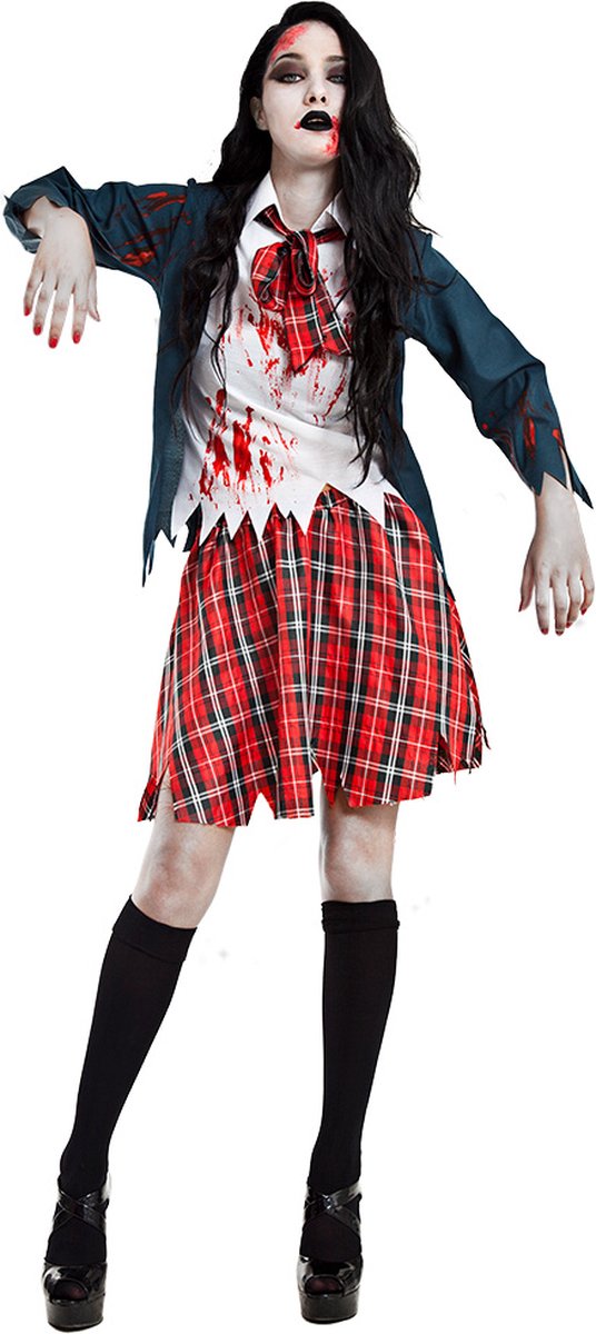 Boland - Kostuum Zombie Schoolgirl (S) - Volwassenen - Zombie;Schoolmeisje - Halloween - Zombie - Schoolmeisje - Studente - Horror