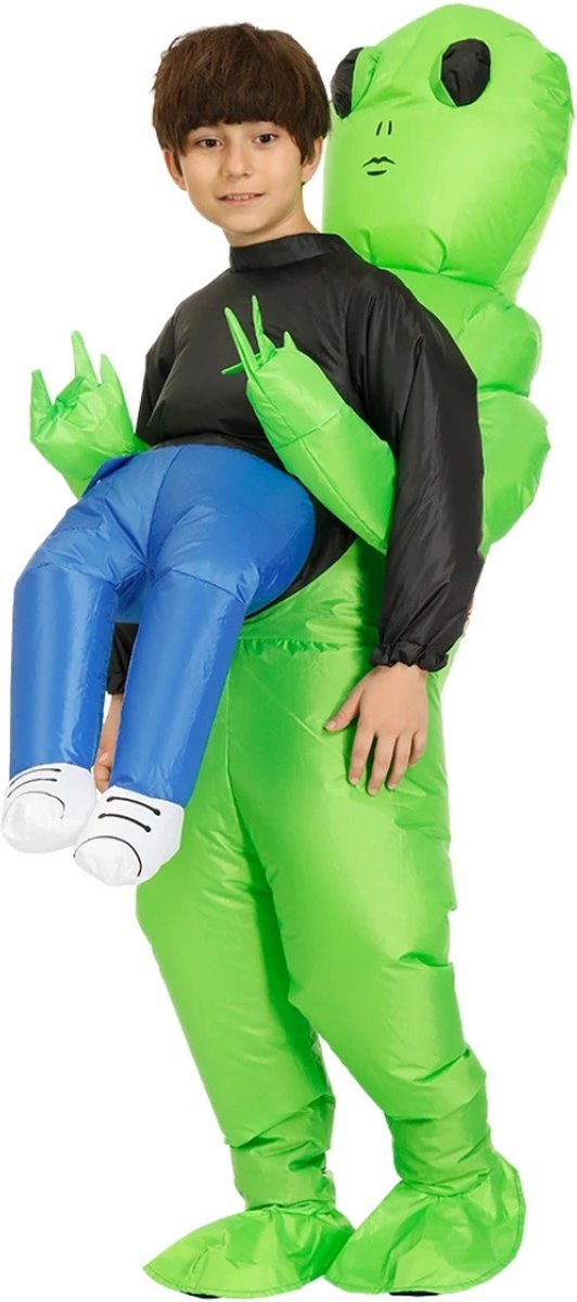 Bovista Alien Pak - Kostuum - Opblaasbaar - Halloween - Carnavalskleding - Kinderen - Kind - 80-130CM