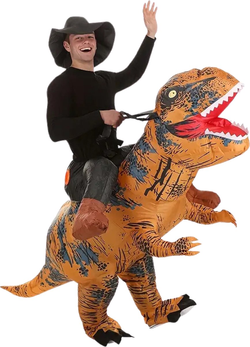 Bovista Dino Pak - Kostuum - Opblaasbaar - Dinosaurus - Opblaas - Halloween - Carnavalskleding - Heren - Dames - Volwassenen - (150-190cm)