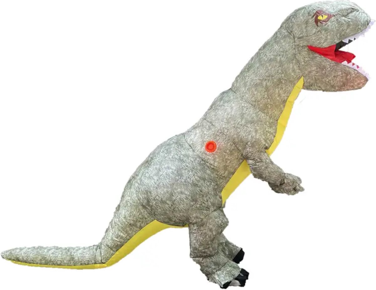 Bovista Dino Pak - Kostuum - Opblaasbaar - Dinosaurus - Opblaas - Halloween - Carnavalskleding - Heren - Dames - Volwassenen - Grijs