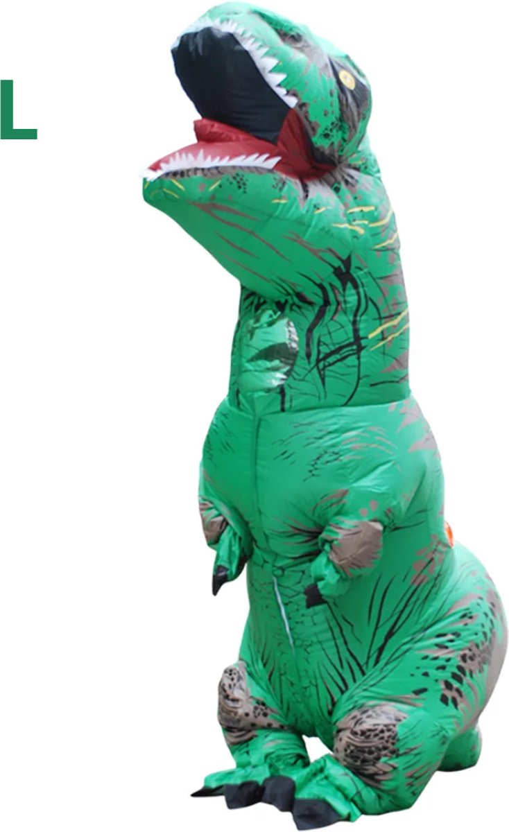 Bovista Dino Pak - Kostuum - Opblaasbaar - Dinosaurus - Opblaas - Halloween - Carnavalskleding - Heren - Dames - Volwassenen - L - Groen