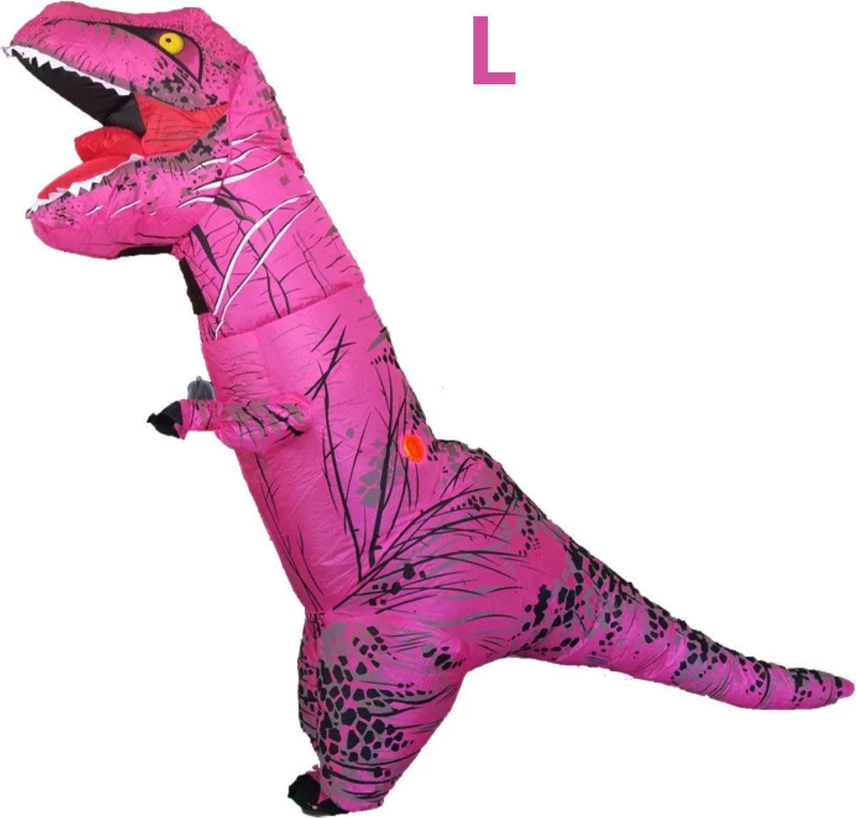 Bovista Dino Pak - Kostuum - Opblaasbaar - Dinosaurus - Opblaas - Halloween - Carnavalskleding - Heren - Dames - Volwassenen - L - Roze