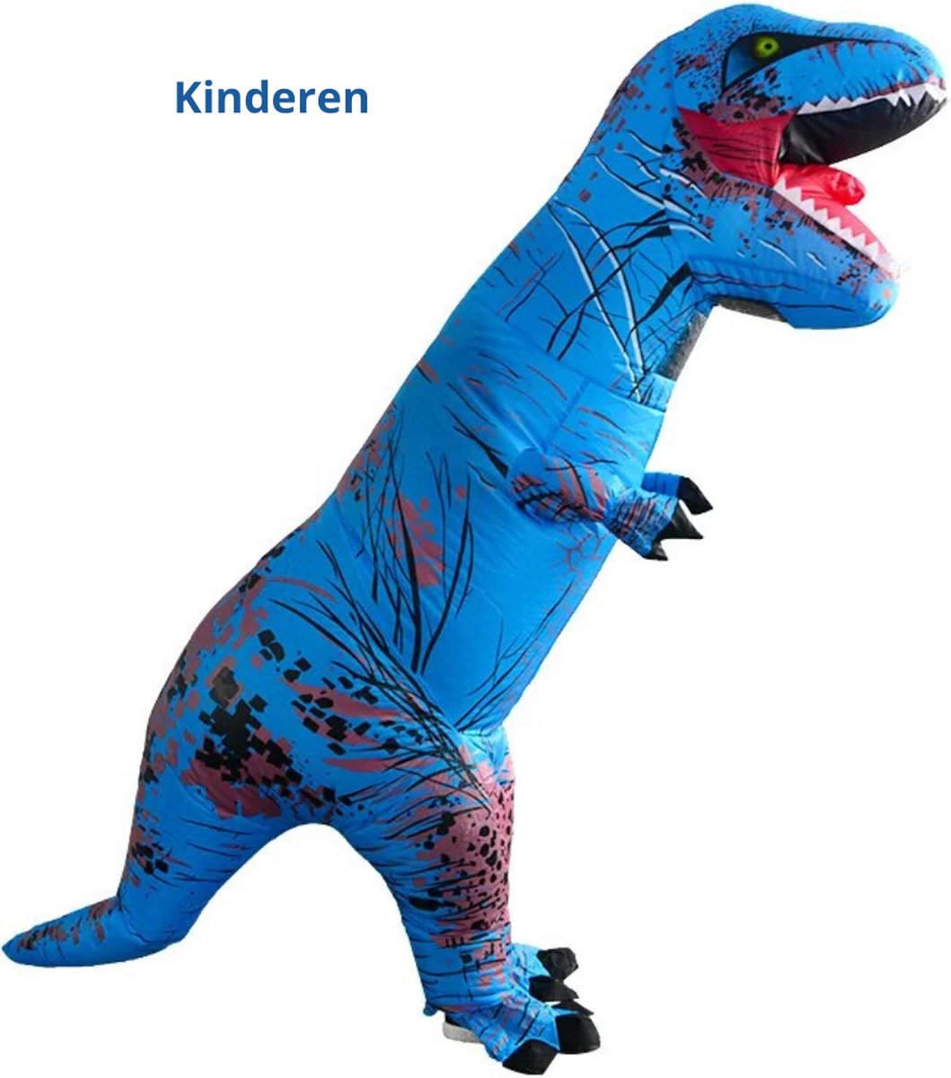 Bovista Dino Pak - Kostuum - Opblaasbaar - Dinosaurus - Opblaas - Halloween - Carnavalskleding - Kinderen - Kind - Rex de t rex - Paars