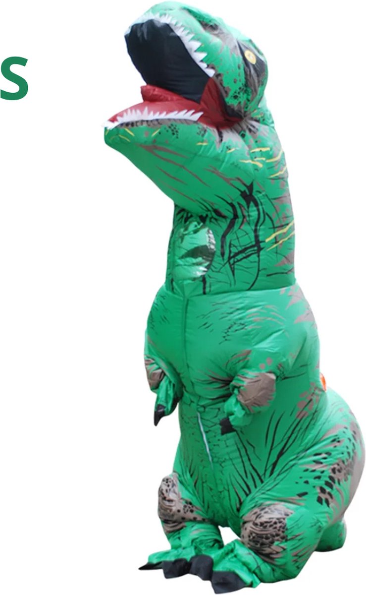 Bovista Dino Pak - Kostuum - Opblaasbaar - Dinosaurus - Opblaas - Halloween - Carnavalskleding - Kinderen - Kind - S - Groen