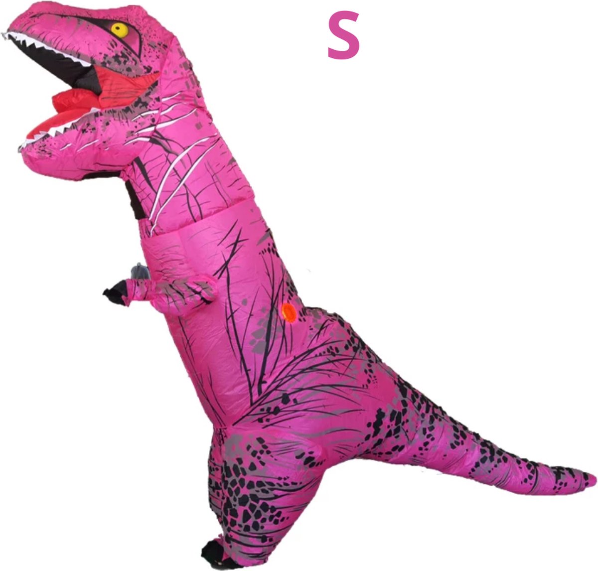 Bovista Dino Pak - Kostuum - Opblaasbaar - Dinosaurus - Opblaas - Halloween - Carnavalskleding - Kinderen - Kind - S - Roze