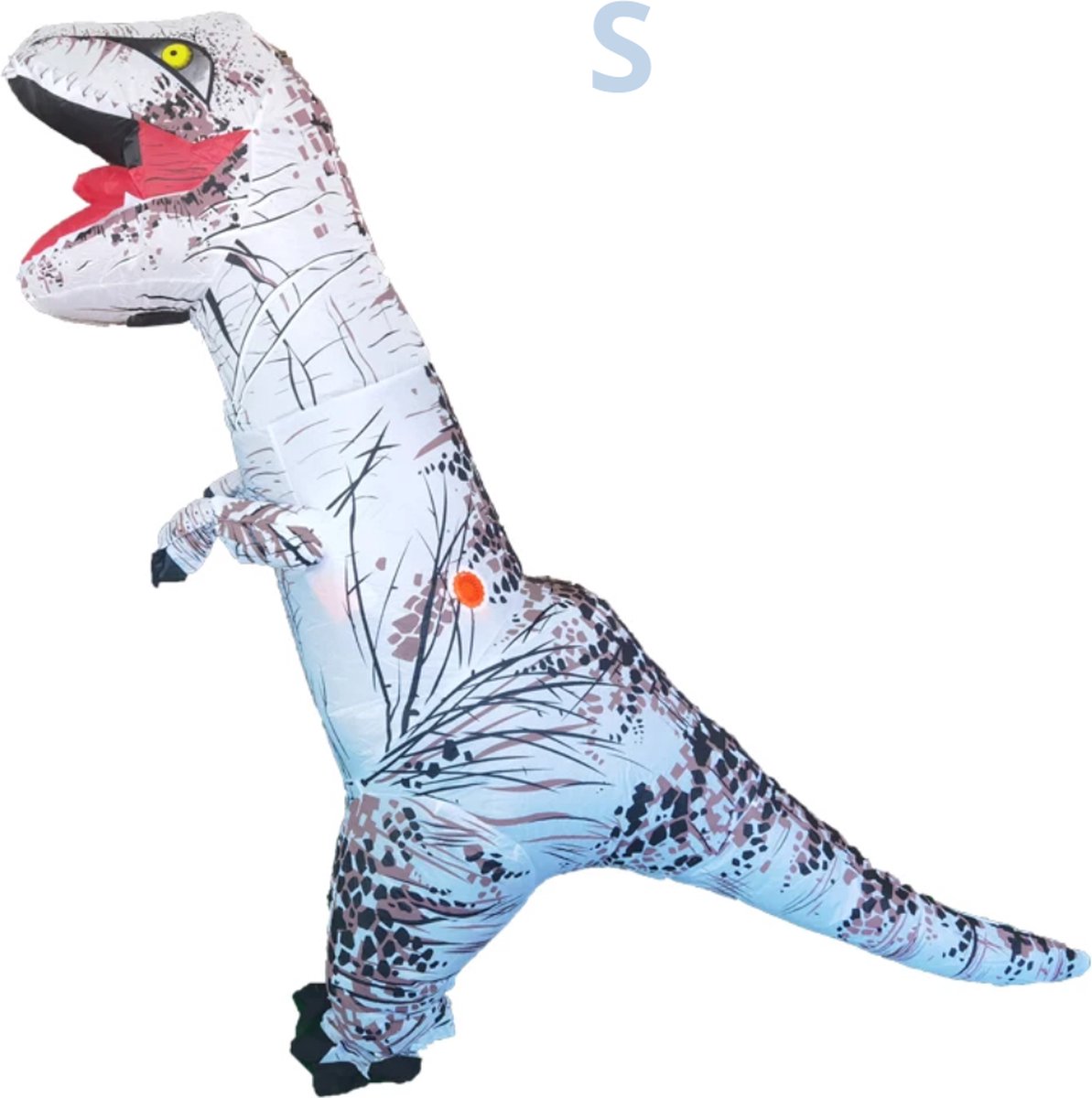 Bovista Dino Pak - Kostuum - Opblaasbaar - Dinosaurus - Opblaas - Halloween - Carnavalskleding - Kinderen - Kind - S - Wit