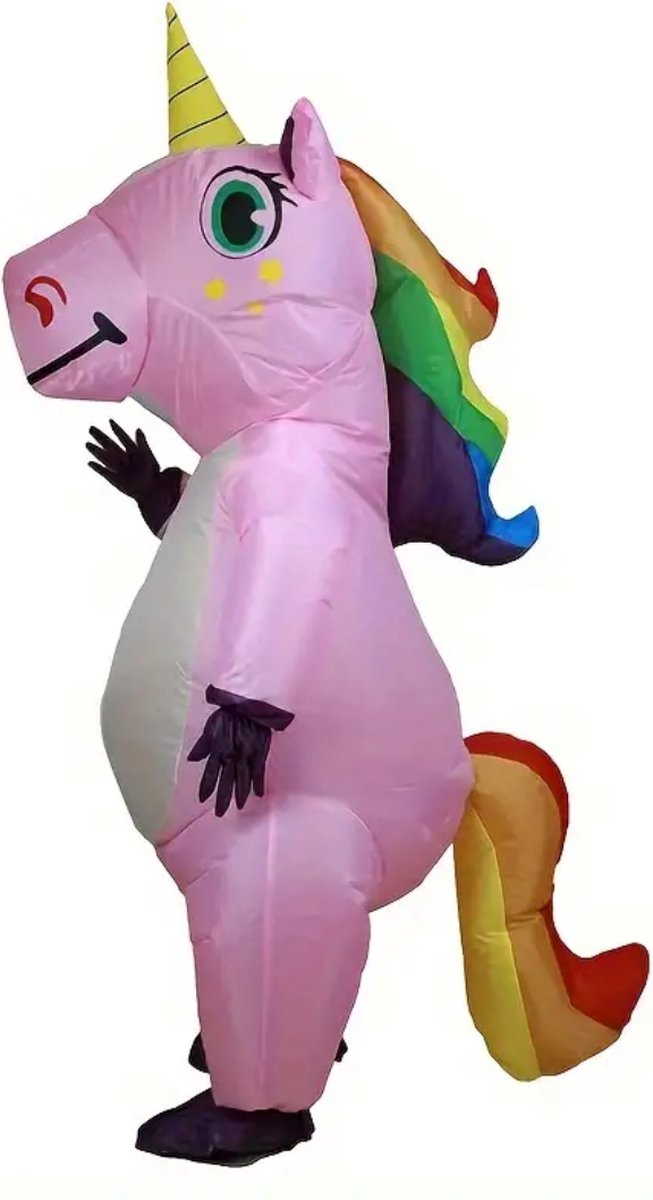 Bovista Dino Pak - Kostuum - Opblaasbaar - Eenhoorn Roze - Opblaas - Halloween - Carnavalskleding - Voor Volwassenen 165-195cm