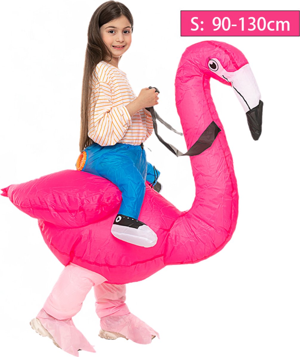 Bovista Dino Pak - Kostuum - Opblaasbaar - Flamingo - Opblaas - Halloween - Carnavalskleding - Voor Kinderen - Kind - Kids 90-130cm