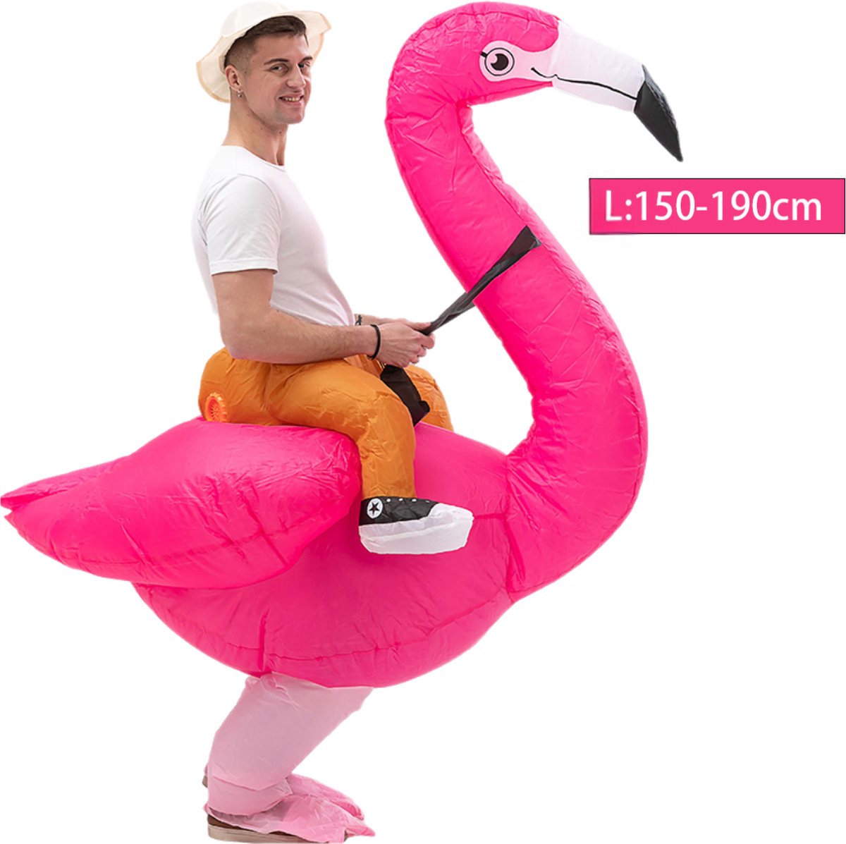 Bovista Dino Pak - Kostuum - Opblaasbaar - Flamingo - Opblaas - Halloween - Carnavalskleding - Voor Volwassenen - Adult 150-190cm