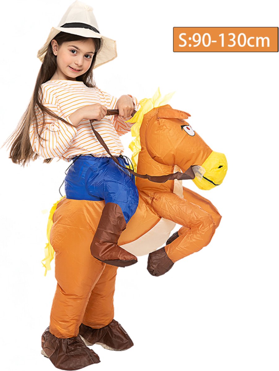 Bovista Dino Pak - Kostuum - Opblaasbaar - Paard - Opblaas - Halloween - Carnavalskleding - Voor Kinderen - Kind - Kids 90-130cm