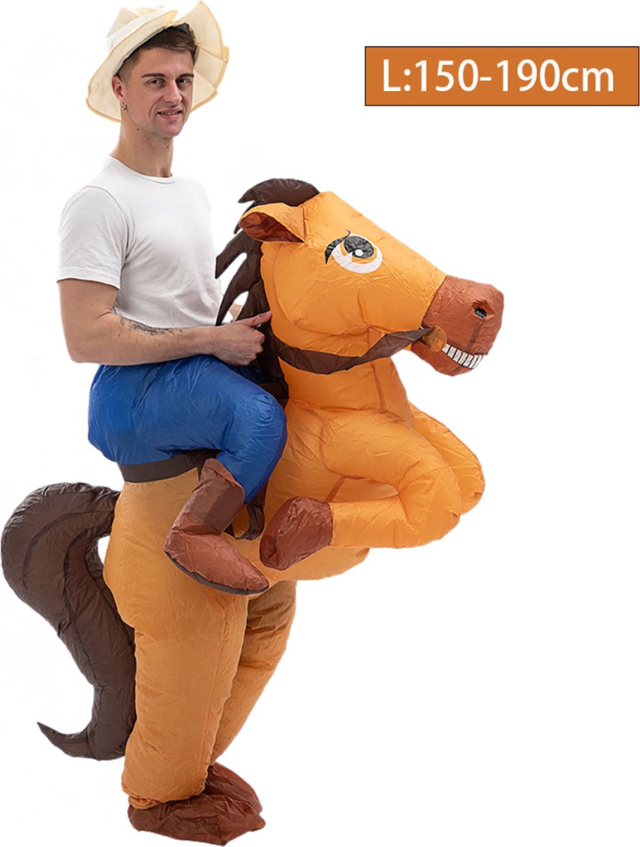 Bovista Dino Pak - Kostuum - Opblaasbaar - Paard - Opblaas - Halloween - Carnavalskleding - Voor Volwassenen - Adult 150-190cm