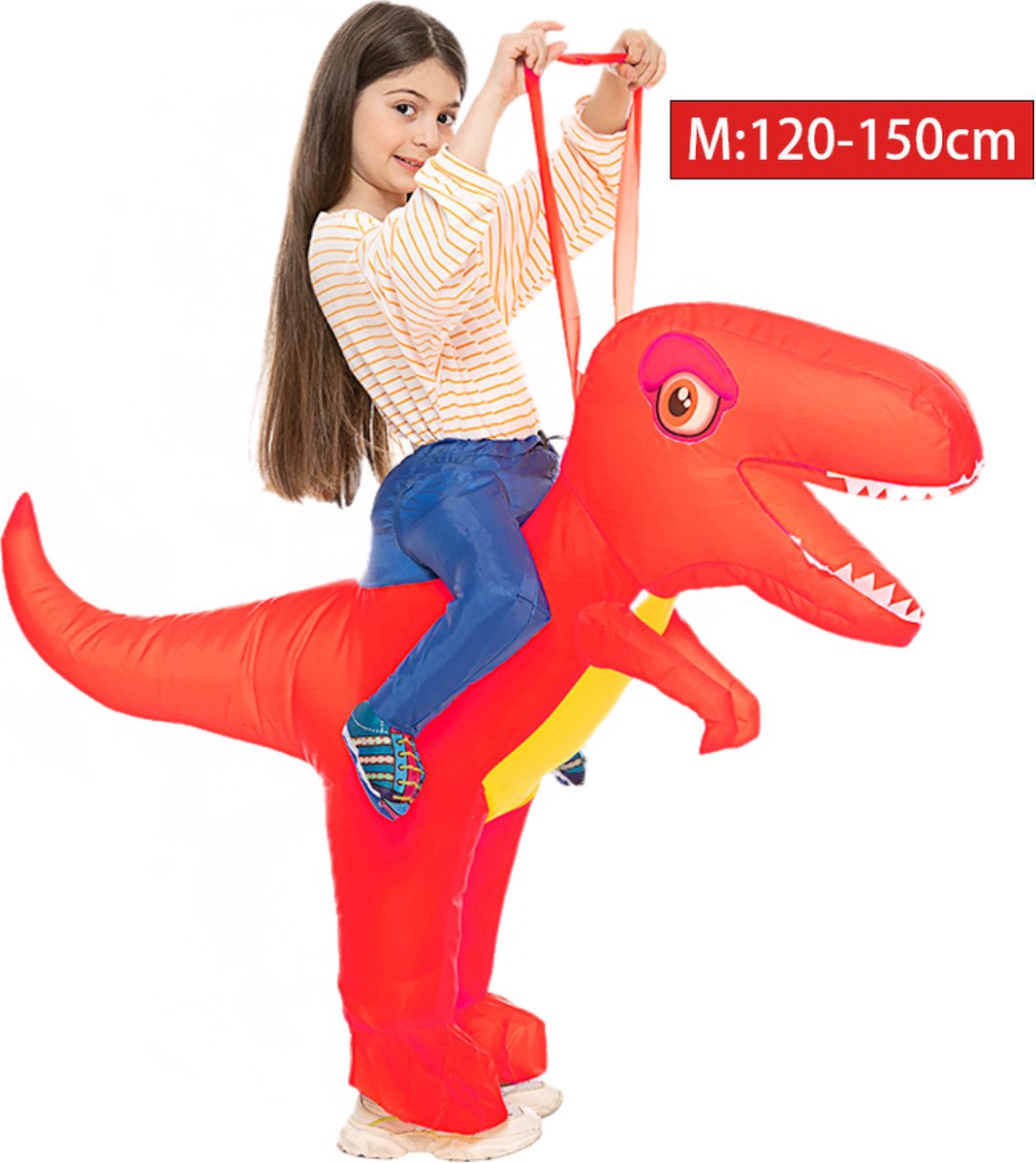 Bovista Dino Pak - Kostuum - Opblaasbaar - T-Rex- Opblaas - Halloween - Carnavalskleding - Voor Kinderen - Kind - Kids 120-150cm