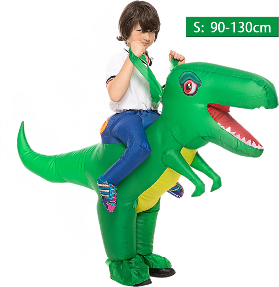 Bovista Dino Pak - Kostuum - Opblaasbaar - T-Rex- Opblaas - Halloween - Carnavalskleding - Voor Kinderen - Kind - Kids 90-130cm