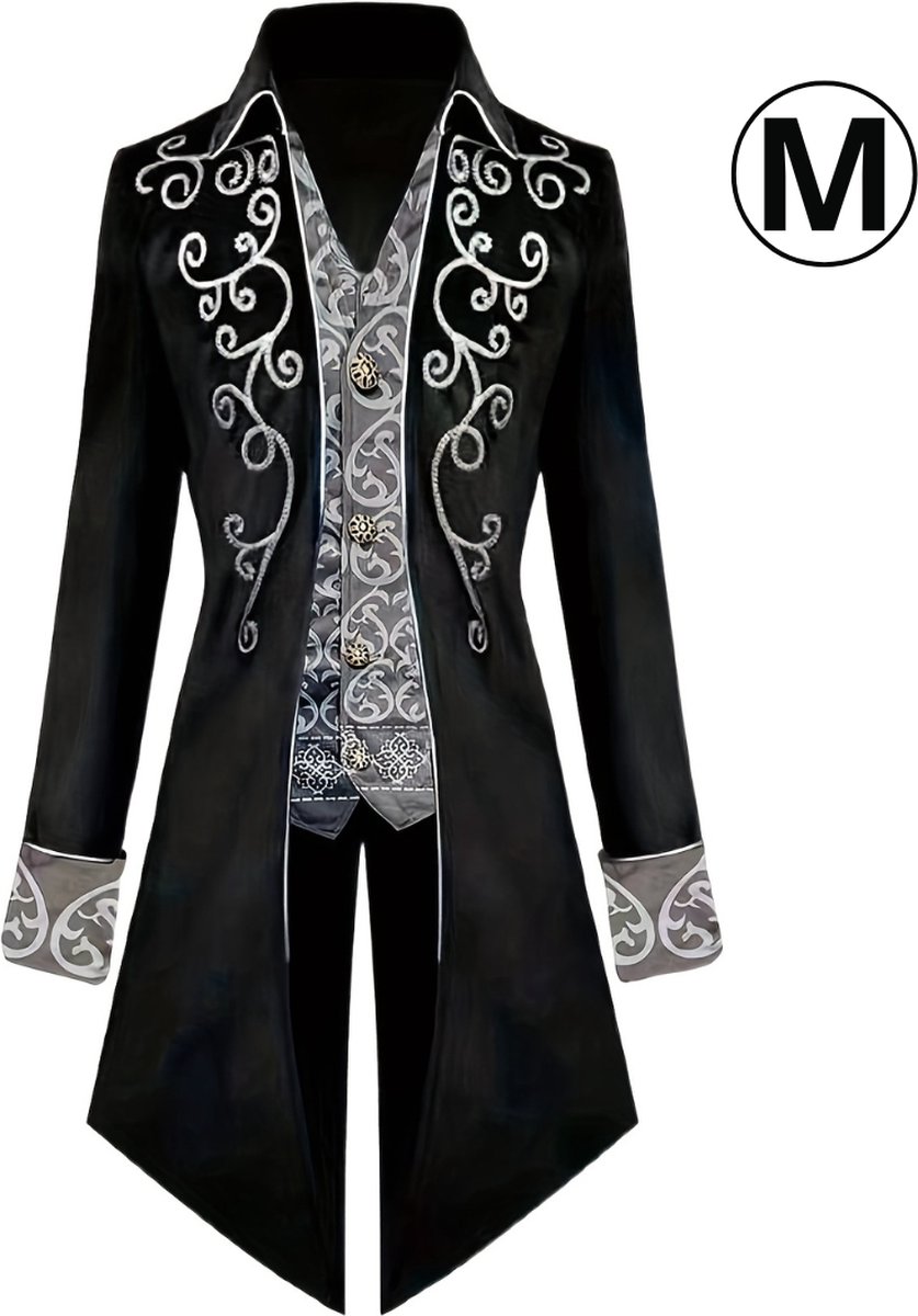 Bovista Halloween Kostuum - Halloween Outfit - Volwassenen - Piraat - Jas - Steampunk - Zwart - Maat M - Costume - Carnaval