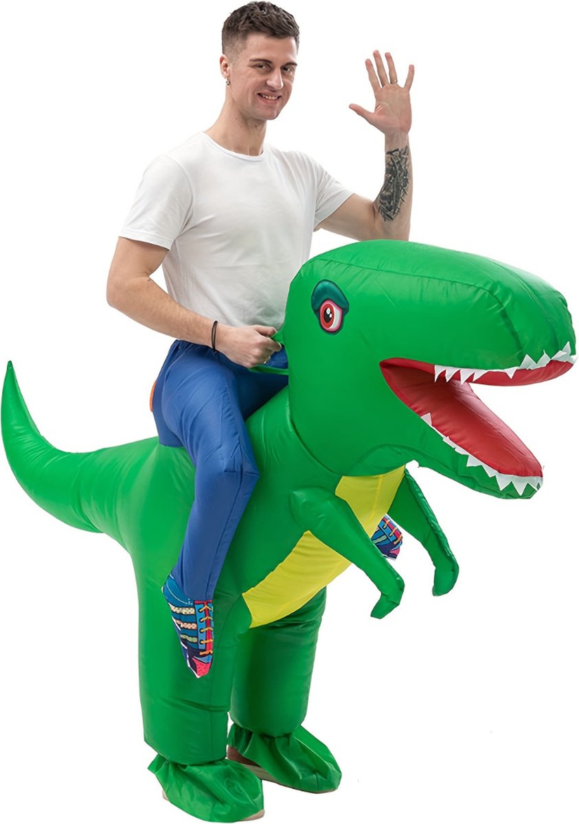 Bovista Halloween Kostuum - Halloween Outfit - Volwassenen - T-Rex - Dino - Opblaasbaar - Costume - Carnaval