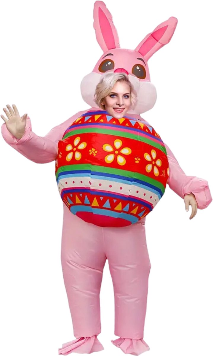 Bovista Opblaasbaar Kostuum - Konijn - Opblaas - Halloween - Carnavalskleding - Voor Volwassenen - Roze - Adult 150-190cm