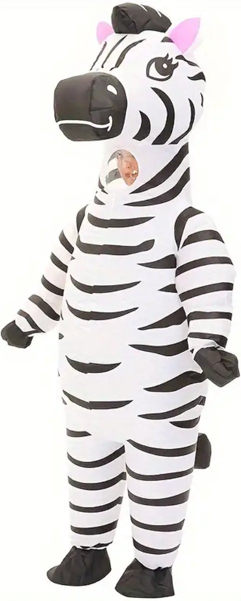 Bovista Opblaasbaar Kostuum - Zebra - Opblaas - Halloween - Carnavalskleding - Voor Volwassenen - Adult