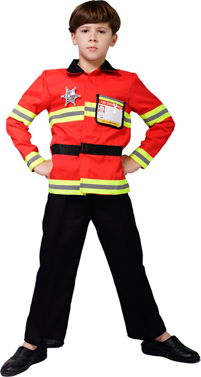 Brandweer kostuum kind - Brandweerpak kind - Carnavalskleding - Carnaval kostuum - Jongen - 10 tot 12 jaar