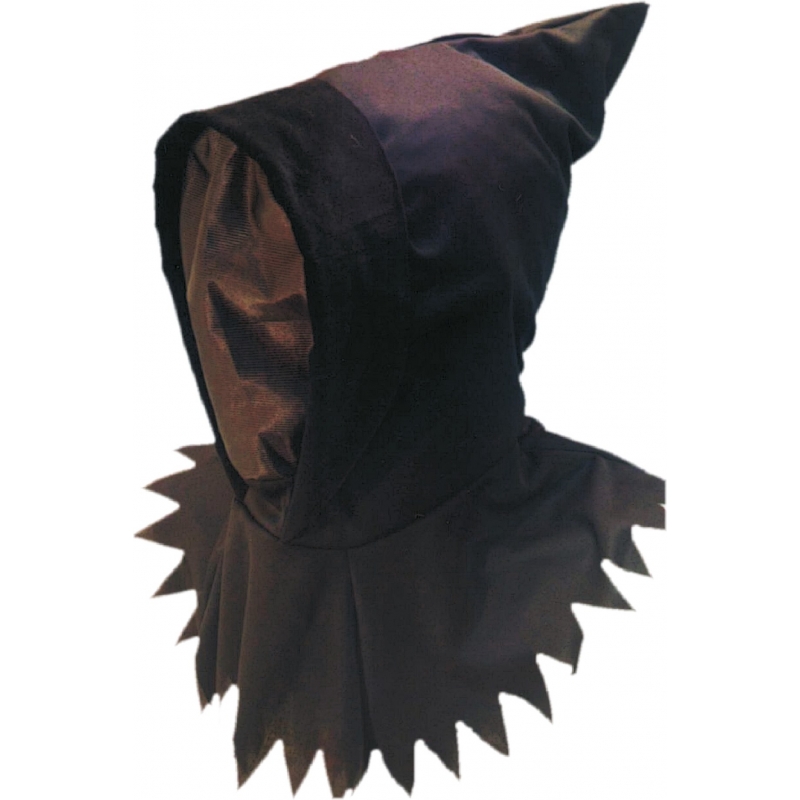 Carnaval of Halloween verkleed Masker met kap Beul - zwart - bedekkend -