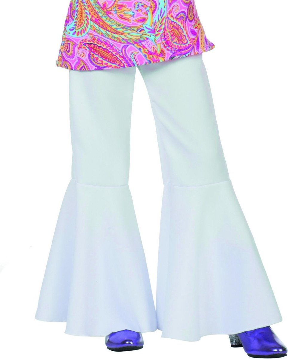 Carnavalskleding Hippie broek bi-stretch wit kind Maat 116