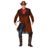 Cowboy verkleed kostuum met jas voor heren - carnavalskleding M/L -