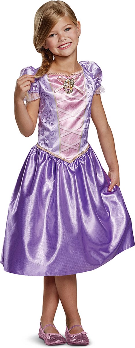 DISNEY Prinses - TANGLED, Rapunzel jurk Classic, Maat M (7-8 jaar), Meisjes