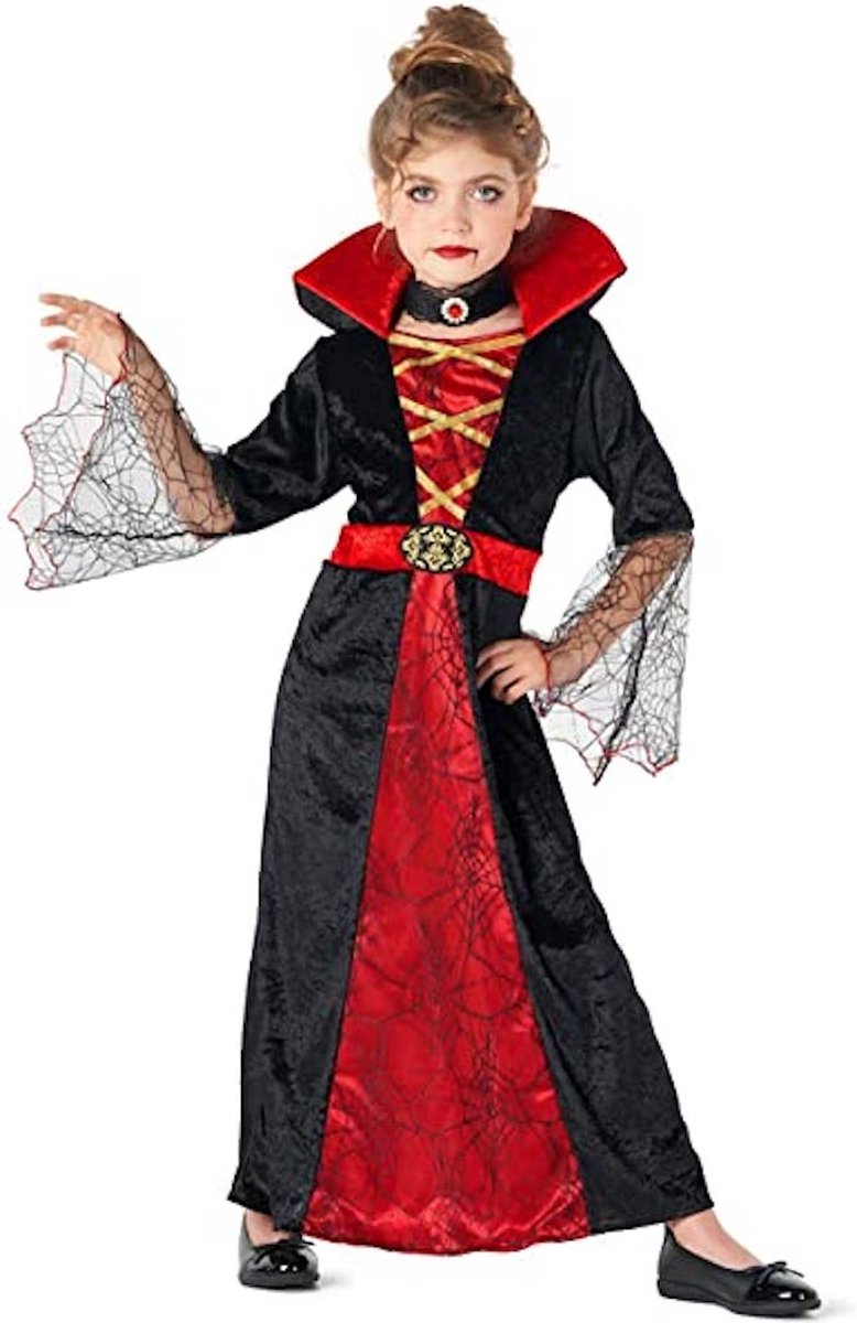 Dracula Kostuum Meisjes - Halloween Kleding Kind - Dracula Pak - Maat 116/128