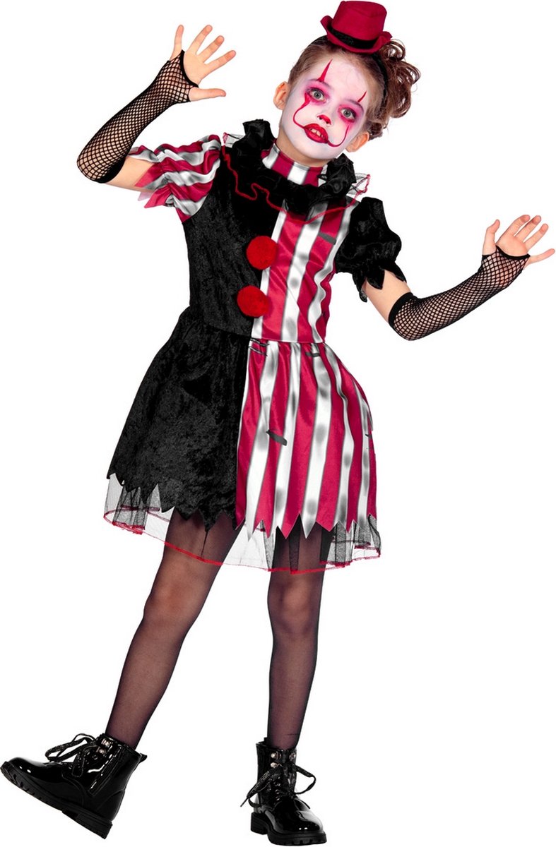 Duistere Clown Jurkje Kort Halloween Kind - Maat 164