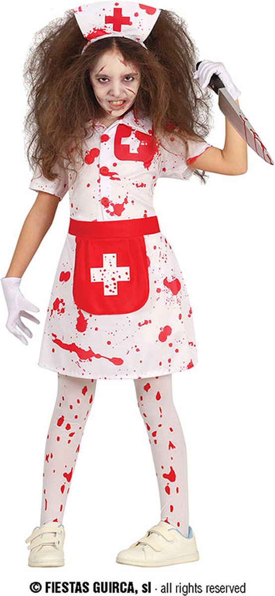 Fiestas Guirca - Bloody Nurse meisjes (7-9 jaar) - Halloween Kostuum voor kinderen - Halloween - Halloween kostuum meisjes