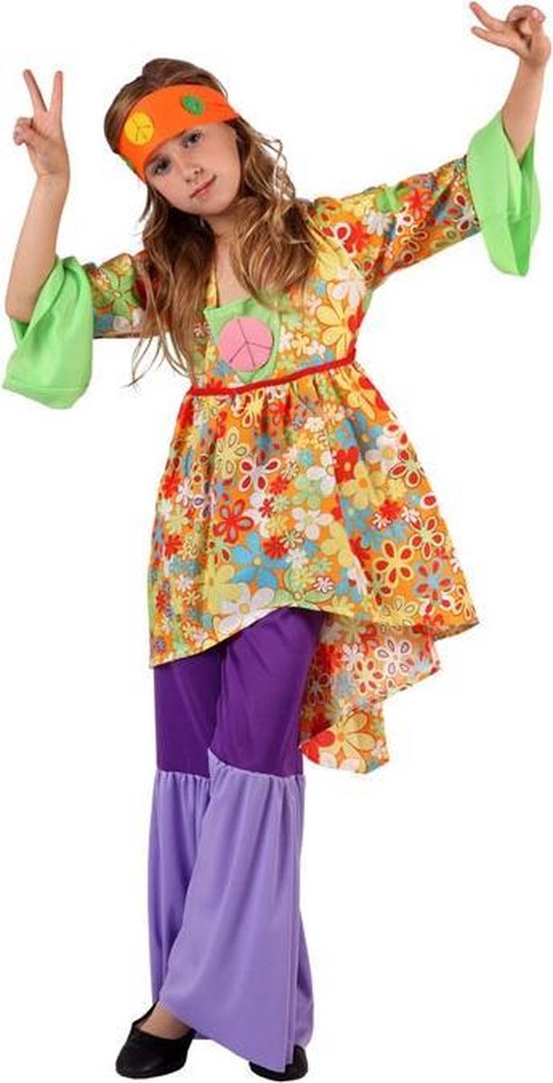 Flower power hippie kostuum voor meisjes - Kinderkostuums - 110/122