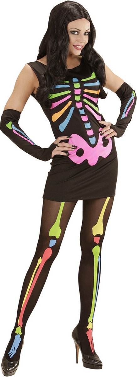 Fluo skeletten kostuum voor vrouwen Halloween - Verkleedkleding - Small