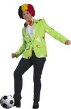 Funny Fashion - Rode Duivels Kleding - Keigaaf Belgisch Jasje Man - Groen - Maat 48-50 - Bierfeest - Verkleedkleding