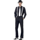 Gangster verkleedkleding set voor heren - hoed - bretels - stropdas -