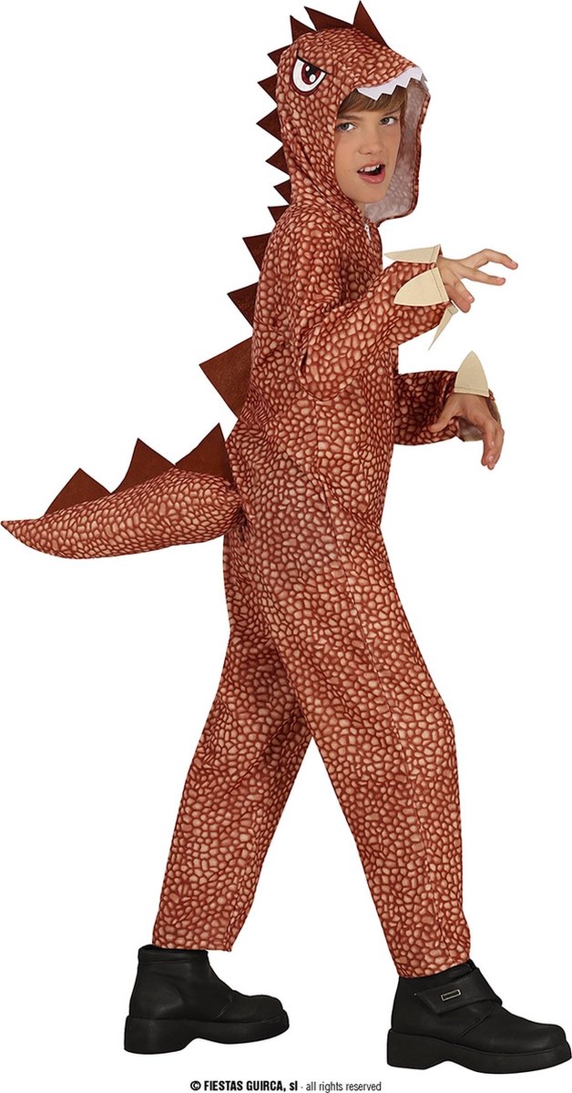 Guirca - Dinosaurus Kostuum - Browniesaurus Kind Kostuum - Bruin - 3 - 4 jaar - Halloween - Verkleedkleding