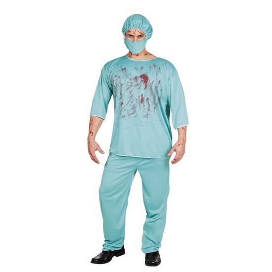 Halloween verkleed kostuum bloederige chirurg - heren - 4 delig 50/52 (M/L) -