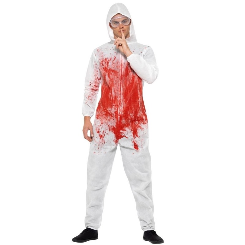 Halloween verkleedkleding - Bloederige overall - volwassenen - agent 48-50 (M) -