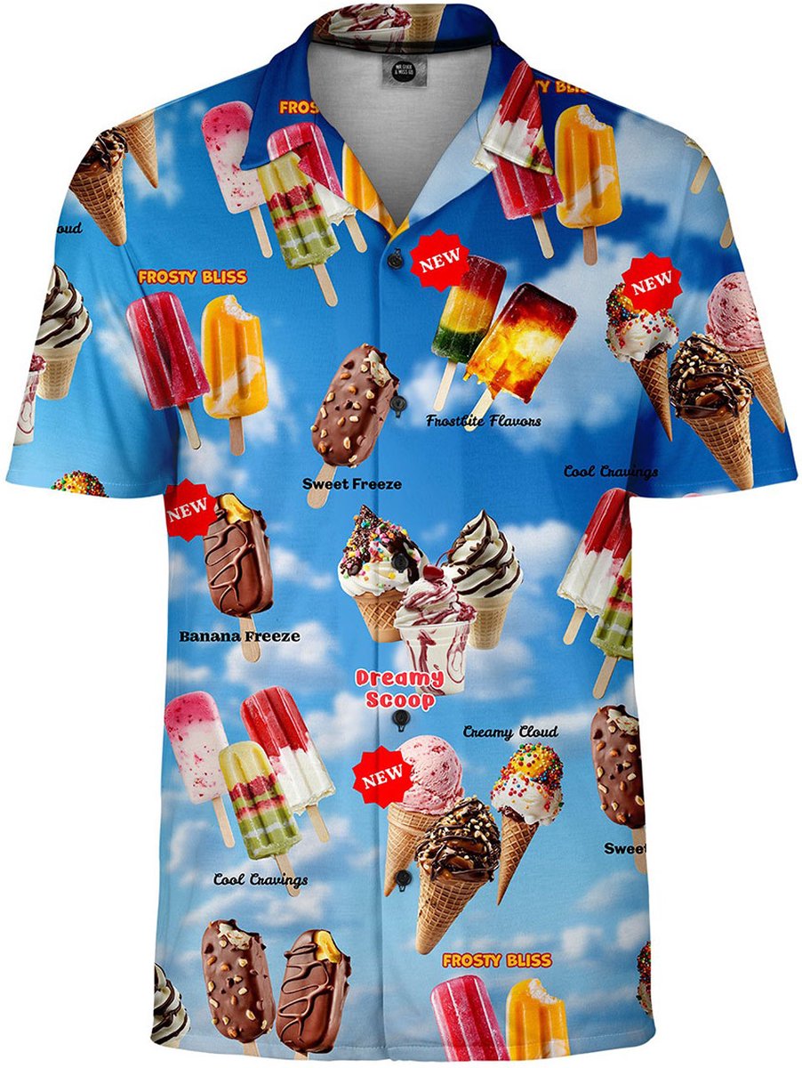 Hawaii blouse - Shirt - Foute party outfit - Mannen - Heren - Met ijsjes print - Maat L