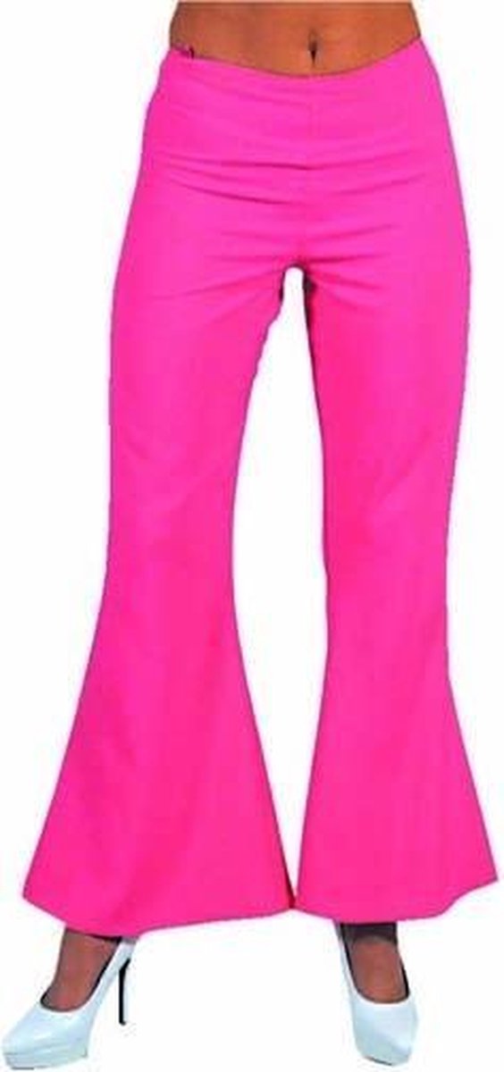 Hippie Kostuum | Wijde Pijpen Broek Diana Soul Roze Vrouw | Medium | Carnaval kostuum | Verkleedkleding