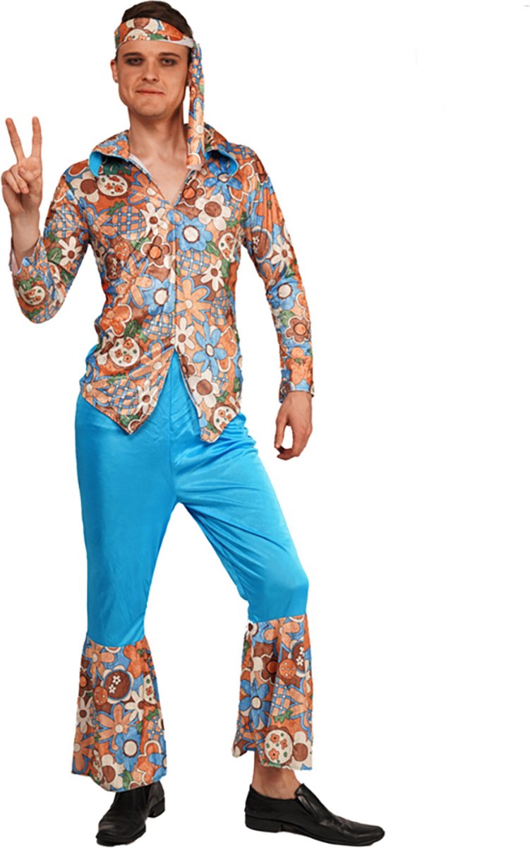 Hippie kostuum heren - Hippie kleding - Hippie outfit - Carnavalskleding - Carnaval kostuum - Heren - Maat L