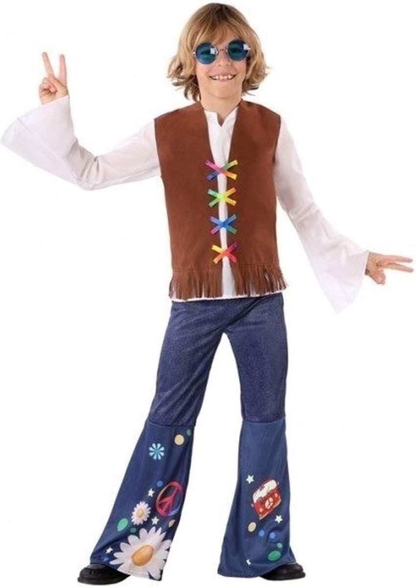 Hippie/Flower Power/jaren 60 kostuum voor jongens - Verkleedkleding - Carnaval 140