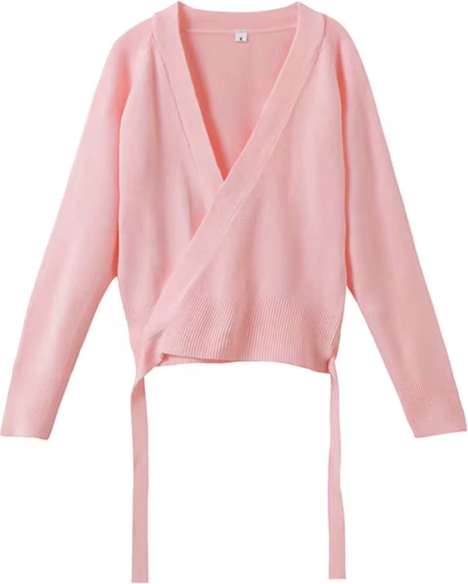 Joya Kids® Ballerina Wikkelvestje Roze | Zacht Roze Wikkel Vest Balletles | Ballet Vestje Meisjes | Van 3 tot 10 jaar oud | Maat L