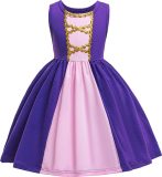 Joya Kids® Rapunzel Prinsessenjurk meisje | Verkleedjurken meisjes | Rapunzel jurk Roze en Paars | Prinsessen Verkleedkleding | Carnaval Halloween Verkleedset Kinderen | Van 12 maanden tot 6 jaar | Maat 100